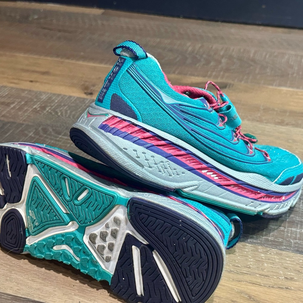 Hoka Women's Athletic Shoes - Teal and Pink